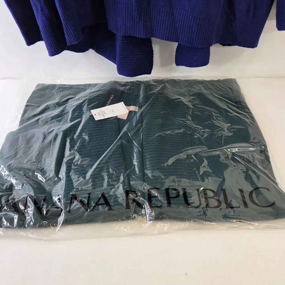 Banana Republic Open Cardigan Shawl Sweater Bundle Blue Green Size XL New w/ Tag - Picture 6 of 6